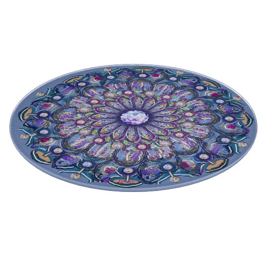 Blue Rosace Schneidebrett (Ecke)