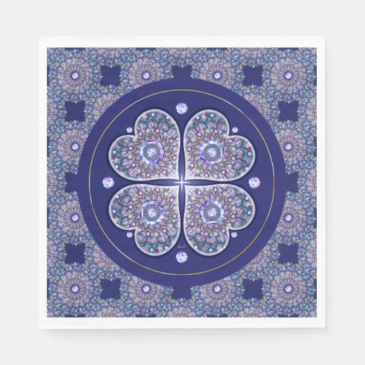 Blue Rosace Serviette (Vorderseite)