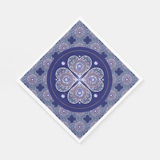 Blue Rosace Serviette (Ecke)