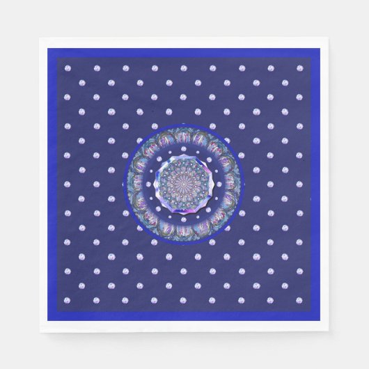 Blue Rosace Serviette (Vorderseite)