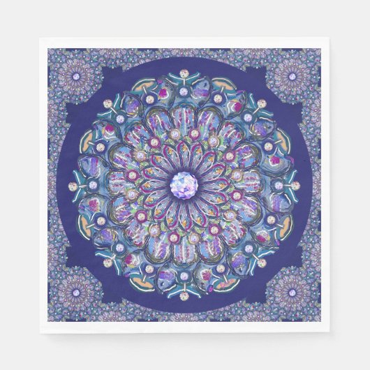 Blue Rosace Serviette (Vorderseite)