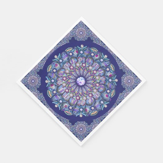 Blue Rosace Serviette (Ecke)