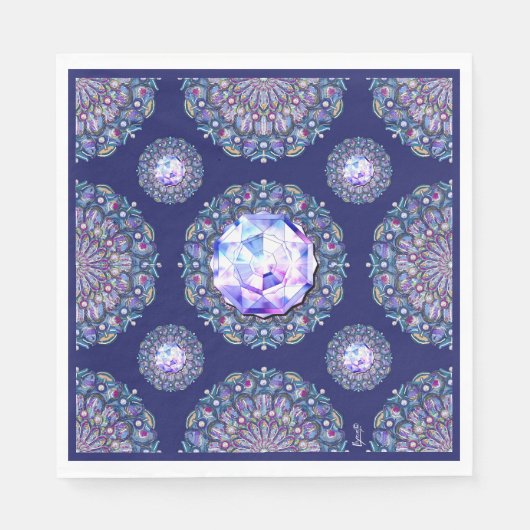 Blue Rosace Serviette (Vorderseite)