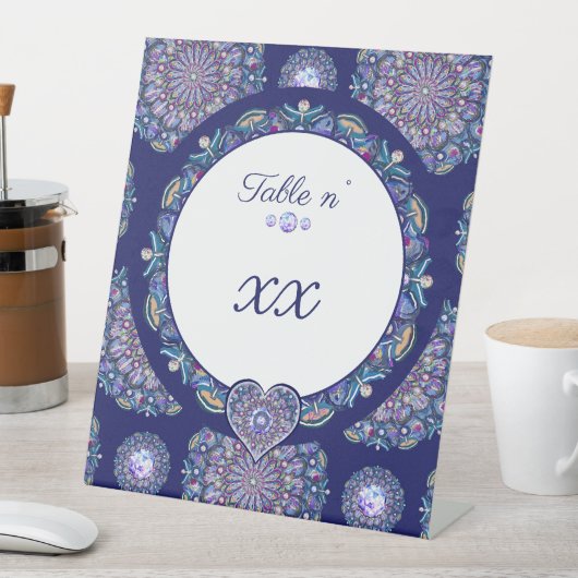 Blue Rosace Sockelschild (In Situ)