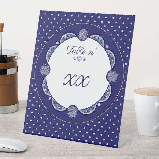 Blue Rosace Sockelschild (In Situ)