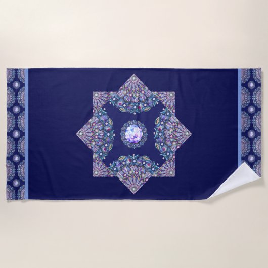 Blue Rosace Strandtuch (Vorderseite)