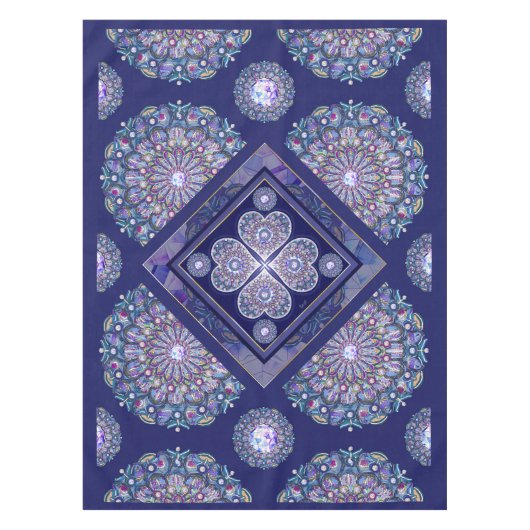Blue Rosace Tischdecke (Vorderseite)