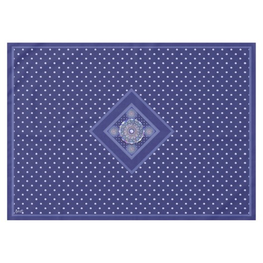 Blue Rosace Tischdecke (Vorderseite (Horizontal))