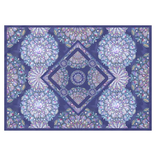 Blue Rosace Tischdecke (Vorderseite (Horizontal))