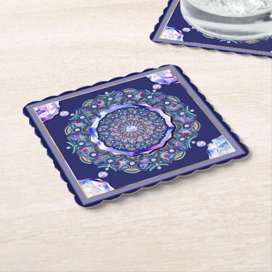 Blue Rosace Untersetzer (angewinkelt)