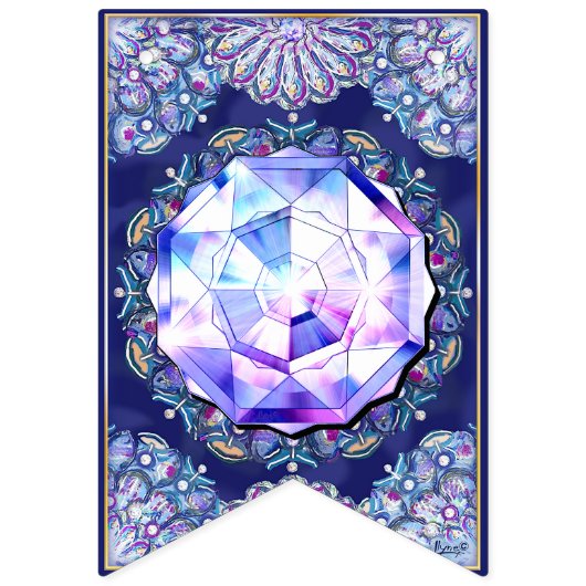 Blue Rosace Wimpelkette (Zweite Fahne)