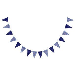 Blue Rosace Wimpelkette