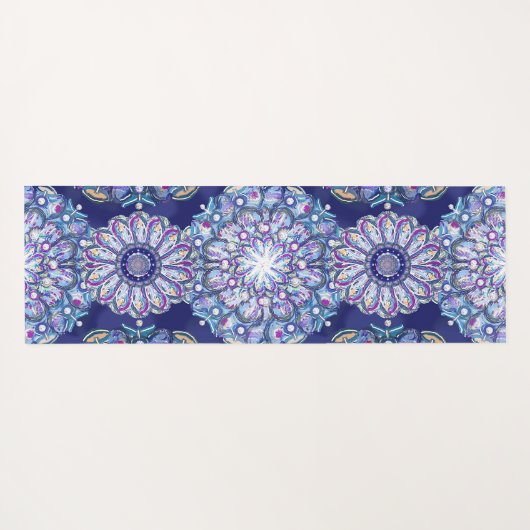 Blue Rosace Yogamatte (Rückseite (Horizontal))
