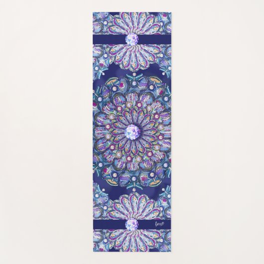 Blue Rosace Yogamatte (Vorderseite)