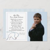 Blue Rosary Communion Foto Einladung (Vorne/Hinten)