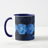 Blue Rose Art Tasse mit Persönlicher Name Blume Ta (Links)