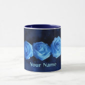 Blue Rose Art Tasse mit Persönlicher Name Blume Ta (Zentrum)
