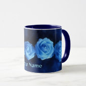 Blue Rose Art Tasse mit Persönlicher Name Blume Ta (VorderseiteRechts)