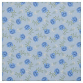 Blue Rose auf Light Blue Calico Stoff (Muster)