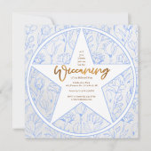 Blue Rose Baby Boy Wiccaning Namensfeier Einladung (Vorderseite)