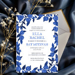 Blue Rose Bat Bar Mitzvah Modernes Girl Custom Einladung<br><div class="desc">Perfekte Karte, um eine Fledermausmitzvah, Bar mitzvah oder andere jüdische Feier anzukündigen! Handgemachte Kunst für Sie! Vollständig anpassbar! Klicken Sie auf "Personalisieren" oben, um den Text zu bearbeiten. Klicken Sie auf "Bearbeiten mit dem Designwerkzeug", um die Schriftart, Farben und Einstellungen anzupassen und die hintere Seitenfarbe zu löschen, wenn Sie es...</div>