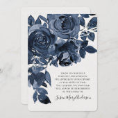 Blue Rose Beerdigung Memorial Vielen Dank Dankeskarte (Vorne/Hinten)