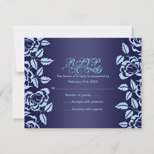 Blue Rose Birthday RSVP Card (Vorderseite)