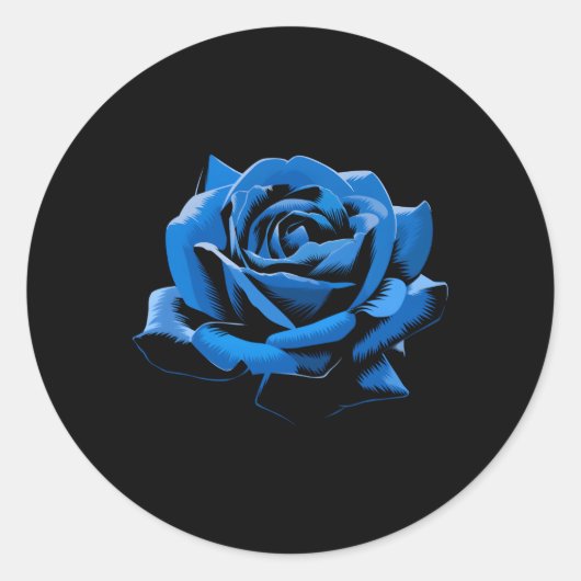 Blue Rose Blume Beautiful Runder Aufkleber (Vorderseite)