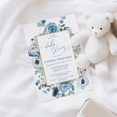Blue Rose Blume Kinderdusche Einladung