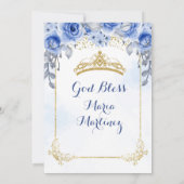 Blue Rose Blume Quinceañera Einladung (Rückseite)