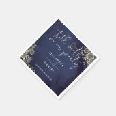Blue Rose Blumengothic Wedding Serviette (Ecke)