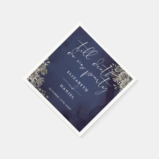 Blue Rose Blumengothic Wedding Serviette (Ecke)