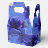Blue Rose Blumenmuster Gable Fevor Box Geschenkschachtel (Geöffnet)
