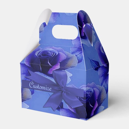 Blue Rose Blumenmuster Gable Fevor Box Geschenkschachtel (Vorderseite)