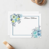 Blue Rose Bouquet Blume Personalisiert Mitteilungskarte (Vorderseite/Rückseite Beispiel)