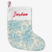 Blue Rose Bouquet Garden Blumenmuster Kleiner Weihnachtsstrumpf (Vorderseite)