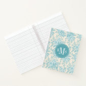 Blue Rose Bouquet Garden Blumenmuster Notizblock (Innenseite)