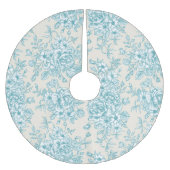 Blue Rose Bouquet Garden Blumenmuster Polyester Weihnachtsbaumdecke (Vorderseite)