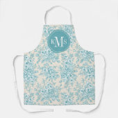 Blue Rose Bouquet Garden Blumenmuster Schürze (Vorderseite)