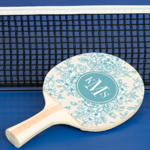 Blue Rose Bouquet Garden Blumenmuster Tischtennis Schläger