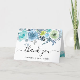 Blue Rose Bouquet Watercolor Blume Hochzeit Danke