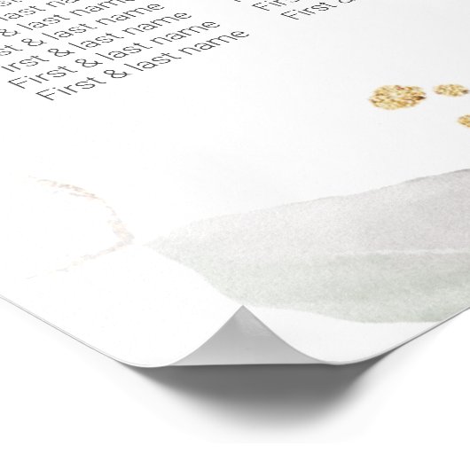 Blue Rose Boy Baptisc Seating Chart Poster (Ecke)