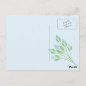 Blue Rose Buds Happy Birthday Postcard Postkarte (Rückseite)