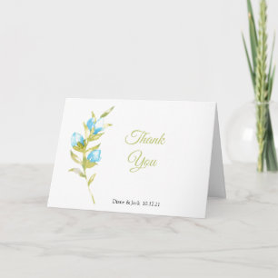 Blue Rose Buds Wedding Dankeschön Karten