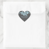 Blue Rose Chalkboard Wedding Stickers (Tasche)
