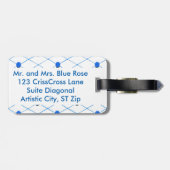 Blue Rose CrissCross-Muster-Gepäckanhänger Gepäckanhänger (Rückseite horizontal)