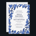 Blue Rose Custom Bat Bar Mitzvah QR Code Girl Einladung<br><div class="desc">Perfekte Karte, um eine Fledermausmitzvah, Bar mitzvah oder andere jüdische Feier anzukündigen! Handgemachte Kunst für Sie! Vollständig anpassbar! Klicken Sie auf "Personalisieren" oben, um den Text zu bearbeiten und Ihren Link zum QR-Code hinzuzufügen. Klicken Sie auf "Bearbeiten mit dem Design-Tool", um die Schriftart, Farben und Platzierungen anzupassen und das Design...</div>