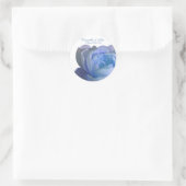 Blue Rose Custom Wedding Umschlag Aufklebers Runder Aufkleber (Tasche)