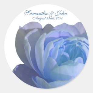 Blue Rose Custom Wedding Umschlag Aufklebers Runder Aufkleber