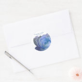 Blue Rose Custom Wedding Umschlag Aufklebers Runder Aufkleber (Umschlag)